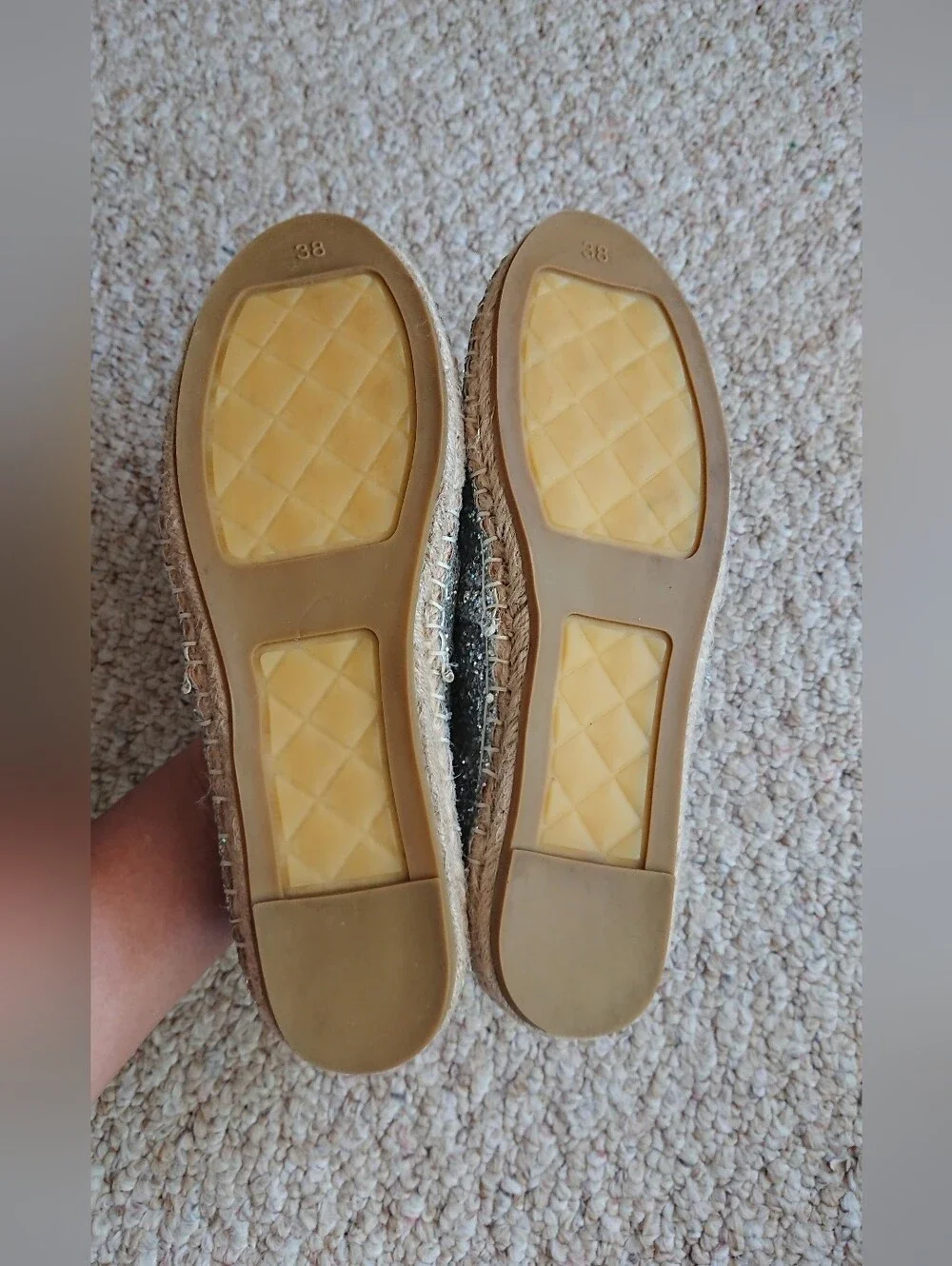 Chiara Ferragni “Popcorn & soda” Glitter Ballet espadrille Flats size 7.5